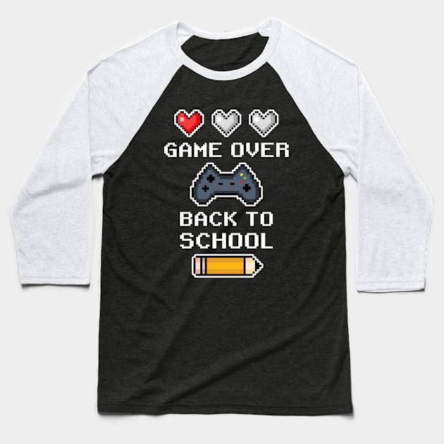 Game Over, Back to School Baseball T-Shirt by Meows and Makes